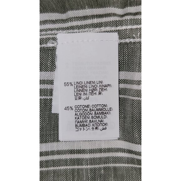 Brunello Cucinelli Men’s Linen Button-Down Shirt Gray White Stripe – Medium - Picture 6 of 11